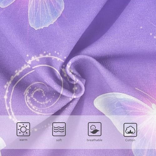 Kids Underwear Girls, Glowing Butterflies Purple Toddler Briefs, Cotton Girls Underwear, 2T–8 Years3