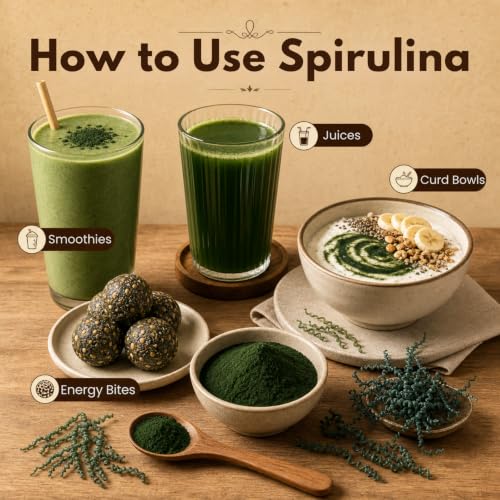 Image of Earthen Story Organic Spirulina Powder, 100g | Lab Tested for 250+ Pesticides | Plant Based Superfood