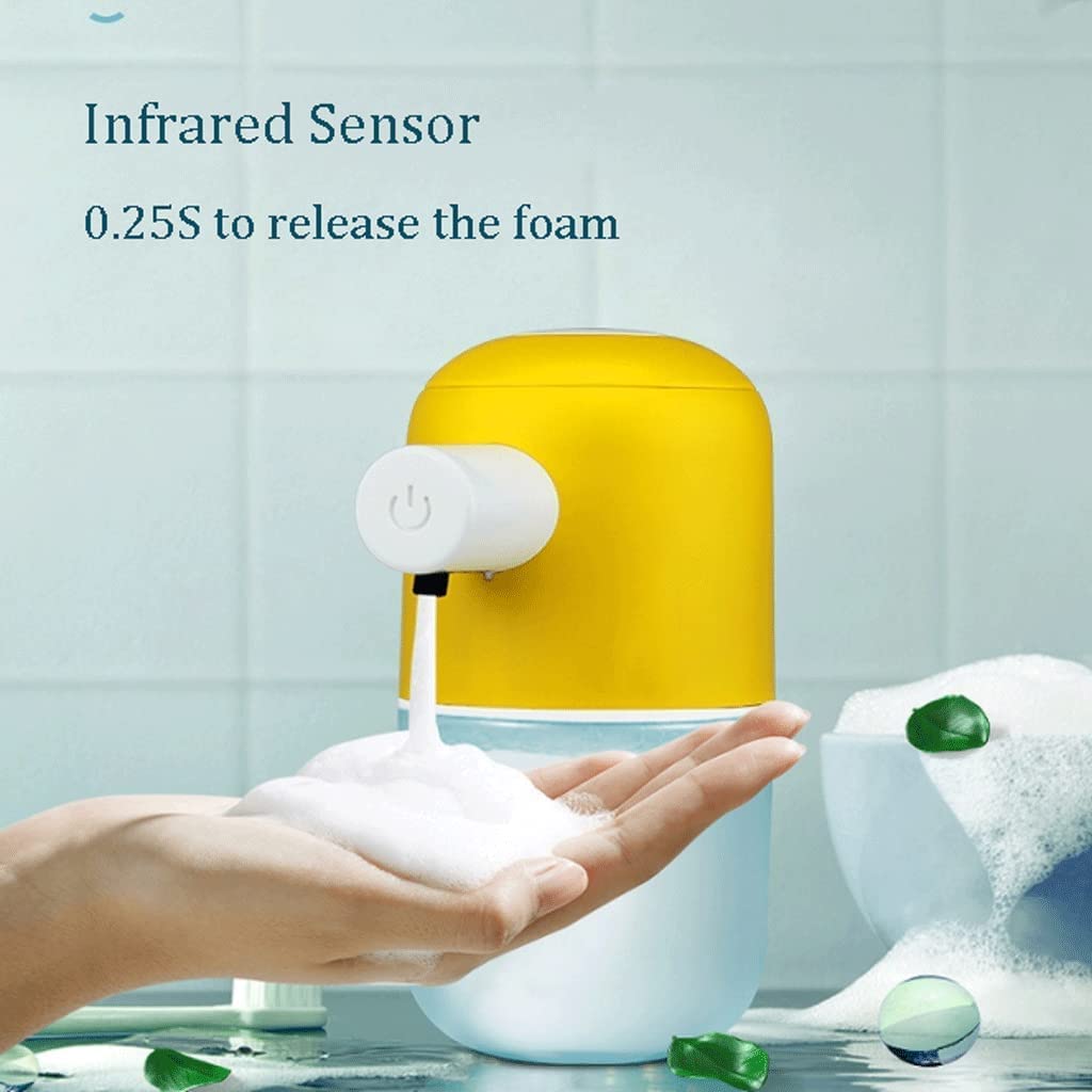 Distributeurs de Lotion sans Contact Distributeur de Savon Rechargeable Distributeur Automatique de Savon moussant pour la Maison et Le Commerce Gris 1 pièces
