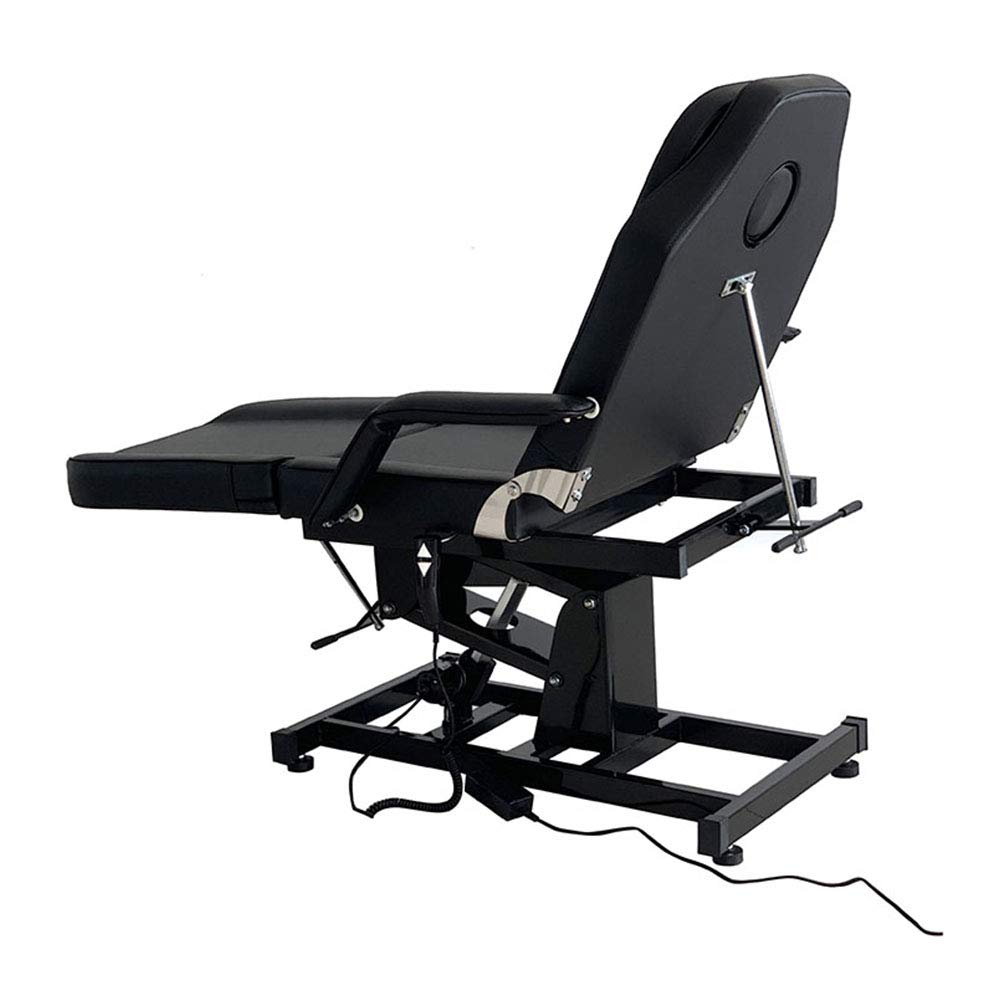 Mesa de masaje eléctrica plegable ajustable 82x180x63-87 cm piel sintética negro