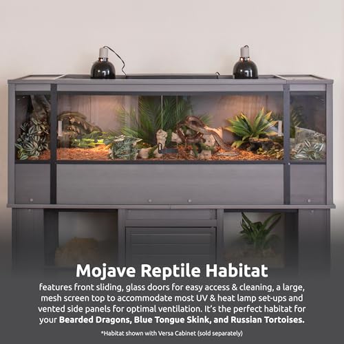 Image of New Age Pet ECOFLEX 60 inch Wide X-Large Reptile Habitat, Mojave Lounge for Snakes, Tortoises & Lizards in Maple, Black & Grey, Easy Assembly, Sliding Glass Doors & Mesh Top