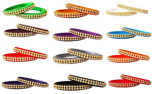 Silk Thread Bangles Combo - Elegant Bangles Set of 20 in 10 Colors