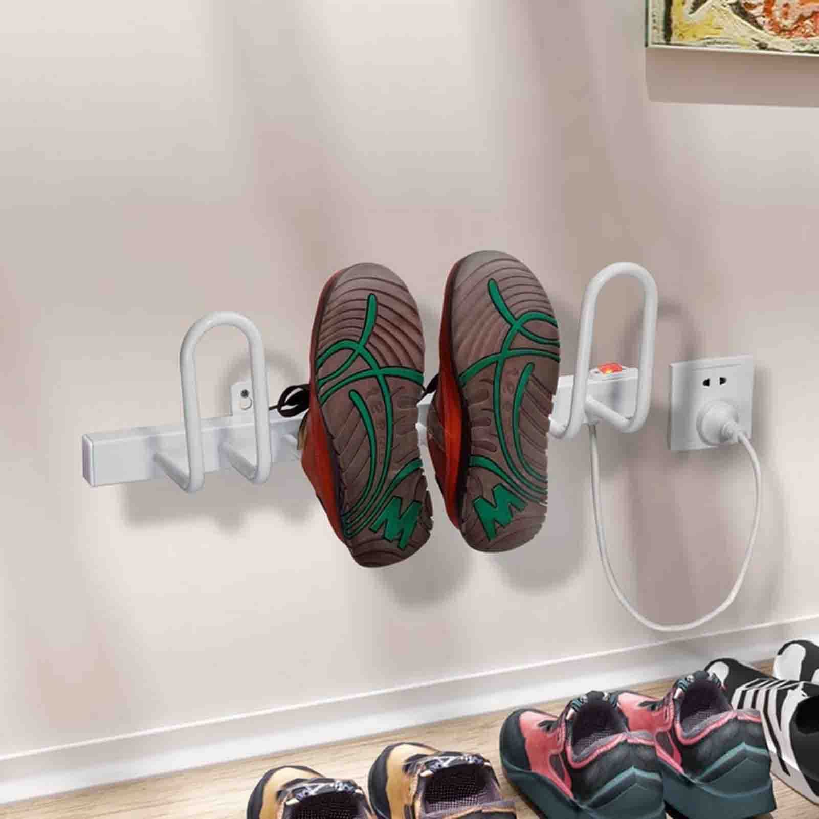 Asciugascarpe Elettrico, termostato 45°-55° Macchina per stendiscarpe Universale per Uso Domestico per 2 Paia di Scarpe, per asciugare Stivali, Scarpe Sportive, Calzini (4 cavezze)