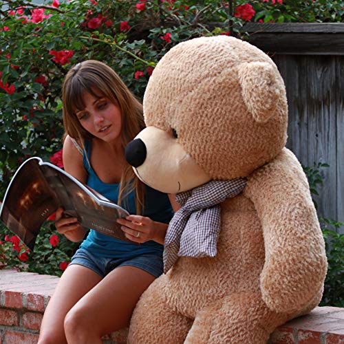 Giant Teddy 5 Foot Life Size Teddy Bear Huge Stuffed Animal Toy Huggable Cute Cuddles Bear (Amber Brown) #TOP5