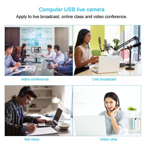 Elprico 1080P Full HD-Webcam, USB-Webkamera-Webcam mit Mikrofon für Desktop-Computer für Live-Übertragung/Online-Unterricht/Videokonferenz Plug & Play – Bild 6
