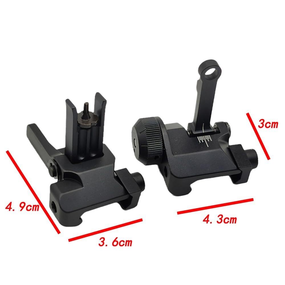 Ensemble De Viseurs Mécaniques Rabattables K300 Entièrement Métalliques – Double Ouverture, Compatible avec Rail 20 Mm, Noirs