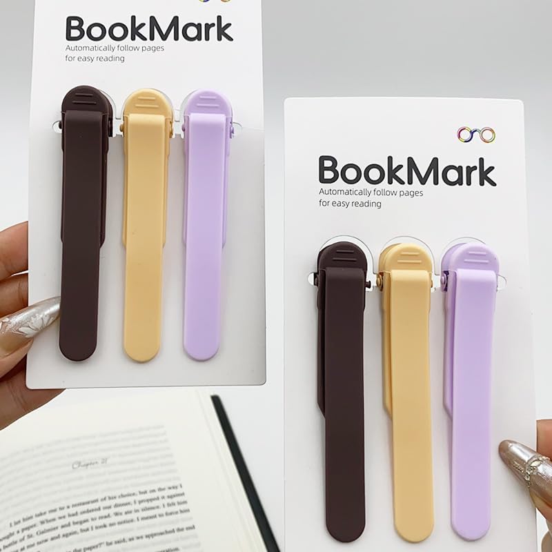 6pcs Automatic Bookmark, Stay in Place and Follow as You Read, Silicone Automatic Bookmark for Reading Women, Men, Kids, Book Lovers, Cute Reading Accessories Gifts for Book Lovers - Image 9