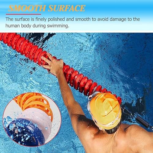 Floating Pool Safety Divider Lane Line, 3.3ft to 60ft, Adjustable Nylon Swimming Competition Divider, Perfect for Separating Shallow Lanes & Enhancing Safety