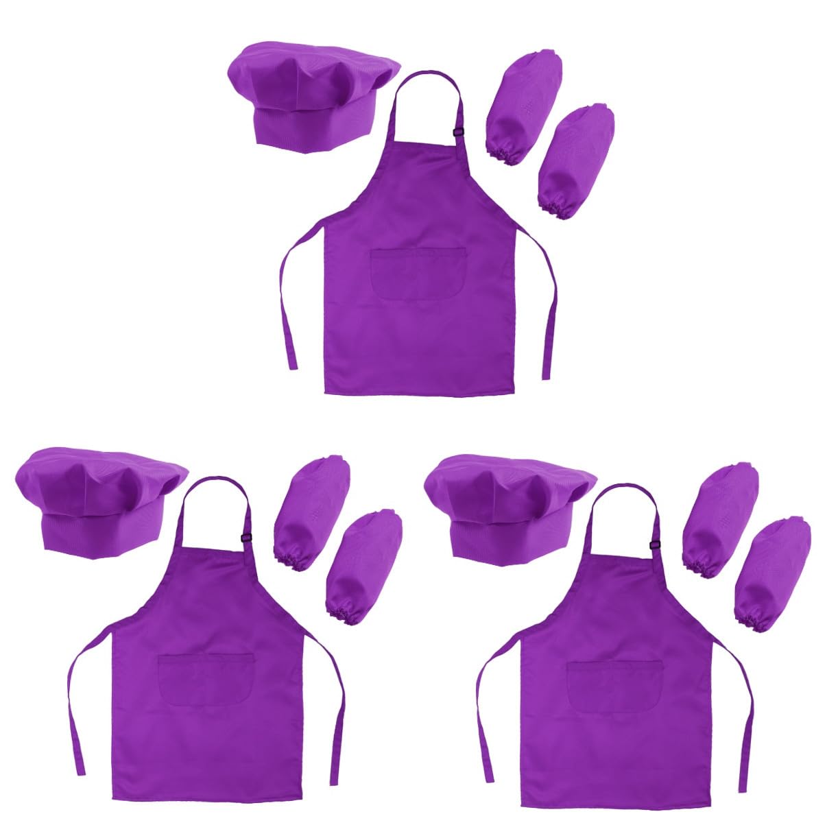 BESTonZON Set Da 3 Pezzi Set Da Gioco Per Bambini Chef Grembiule Per Bambini Grembiule Da Pittura Per Kit Per Cappello Per Cappello Da Cuoco Per Abito Bambino