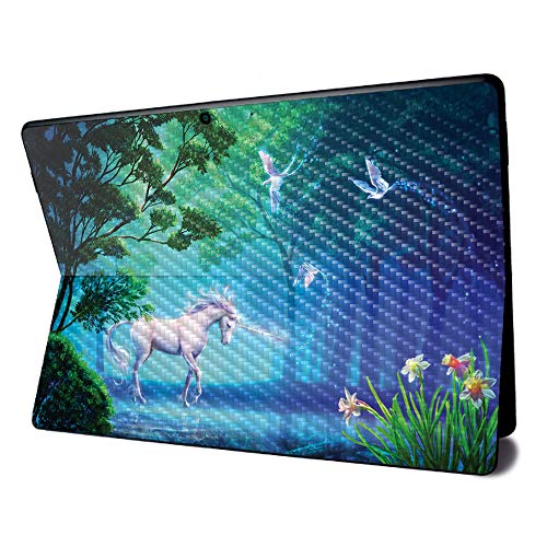Image of MightySkins Carbon Fiber Skin for Microsoft Surface Pro X - Unicorn Fantasy | Textured Carbon Fiber Finish | Easy to Apply, Remove, and Change Styles | Made in The USA