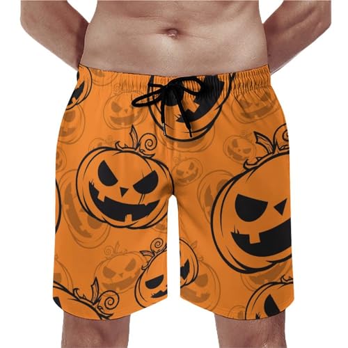 Short de bain homme citrouille d'Halloween idéal pour vos soirées de plage festives