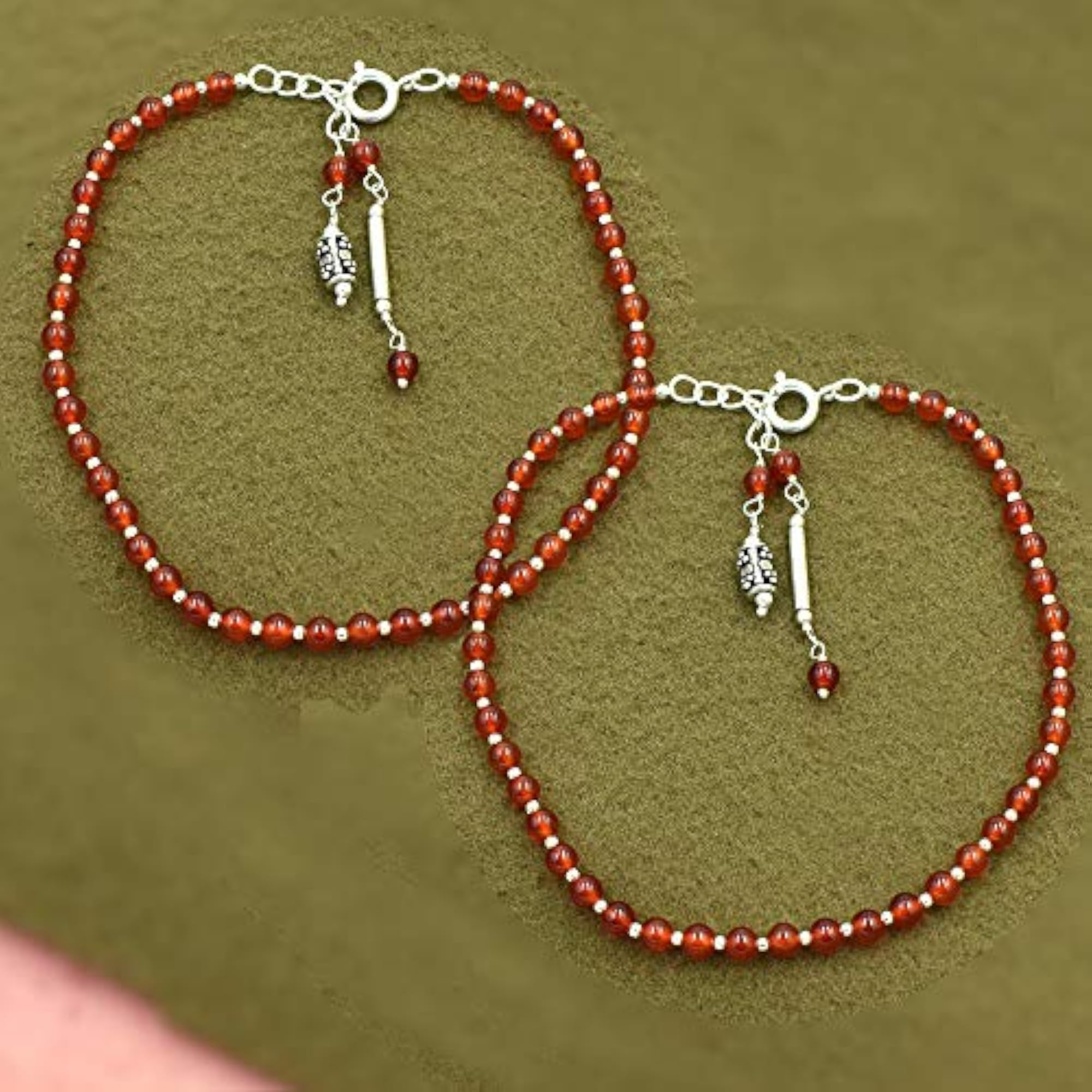 Natural Carnelian Gemstone Anklet for Women