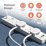 SLx Extension Lead 1m 4 Way Gang Surge Protected Power Strip with USB A & USB C PD20W fast Charging Port LED Indicator 3 Pin Sockets Wall Mountable Extension Cord for Home, Office or Garage White - Image 6