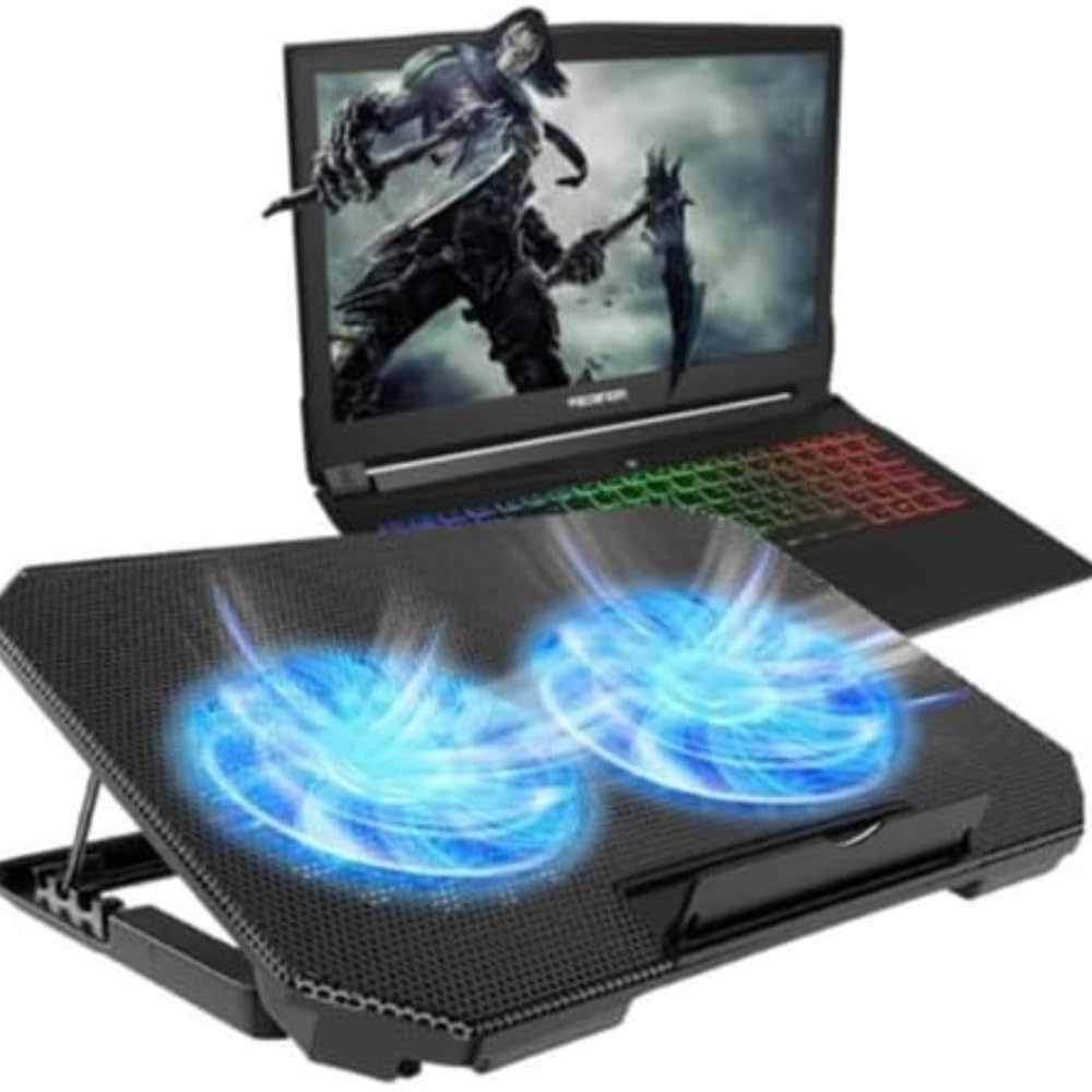 Suporte para Notebook Base Refrigerada com LED Cooler Silencioso Ventilação Potente