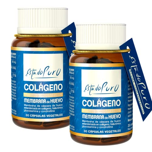 Membrana de Huevo Estado Puro - Colágeno Vegetariano Ovomet - Fuente Natural de Colágeno, Ácido Hialurónico, Elastina, Glucosamina, Condroitina - 30 Cápsulas Vegetales de Tongil (Pack 2)