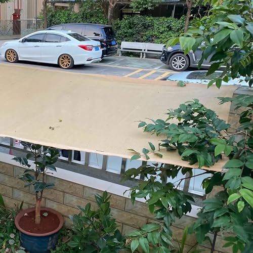 Couverture de piscine beige et maille anti-UV pour extérieur - 6