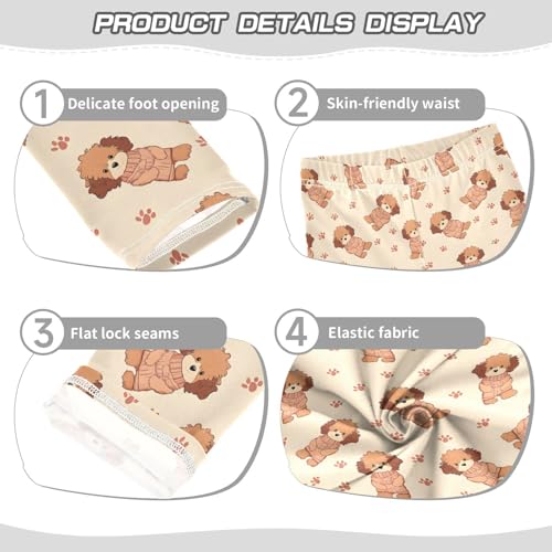 Cute Dog Footprint Pattern Girls Leggings Soft Stretch Workout Yoga Dance Pants for Kids Casual Tights3