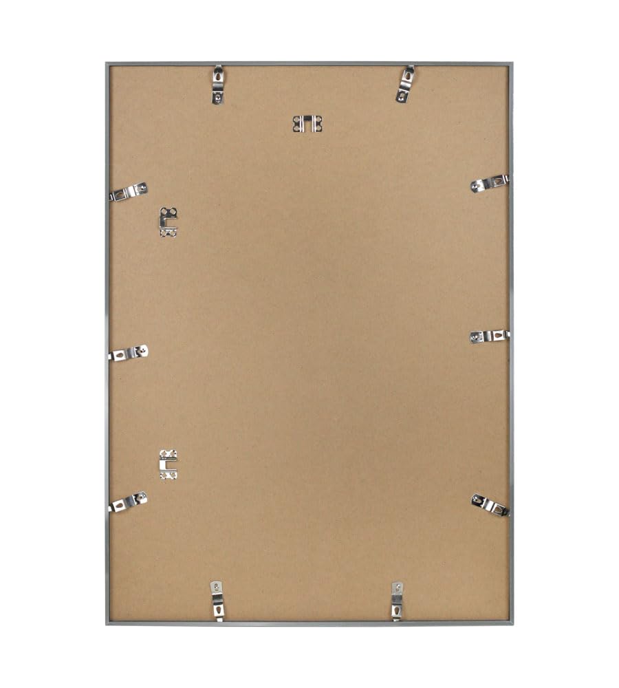 IDEAL TREND 3er 5er Set New Lifestyle Kunststoff Bilderrahmen mit Passepartout & Kunststoffglas Collage Wanddeko: Farbe: 5er Pack Silber | Format: 50x70