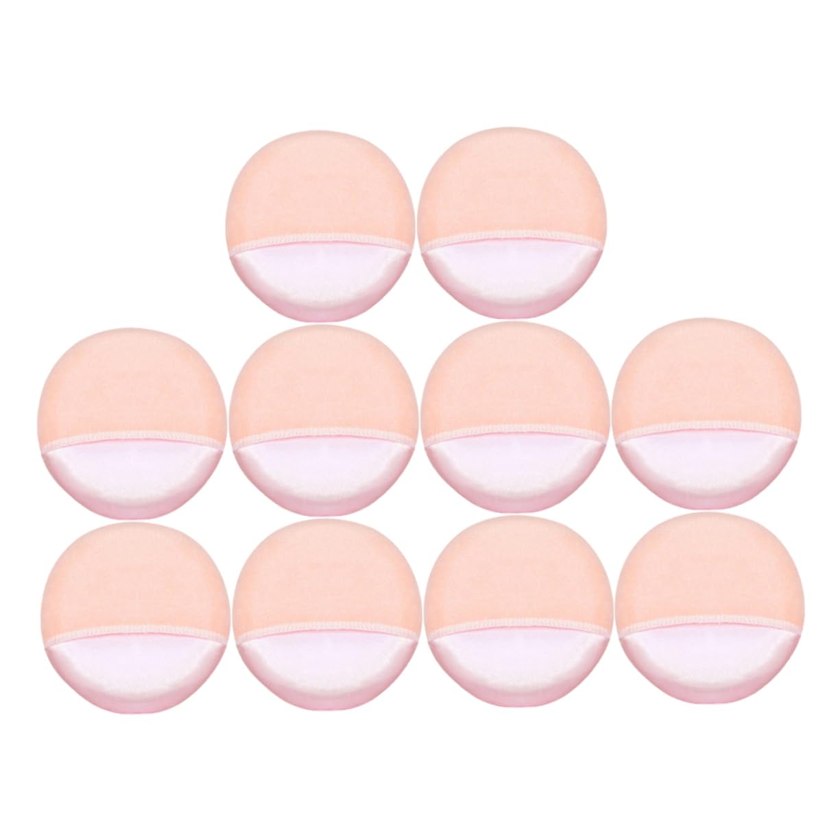 IWOWHERO 10pcs Rounded Powder Puff for Makeup Application Soft and Gentle Cosmetic Sponges for Foundation Blusher Highlighter for Home and Beauty Salon Use