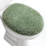 Baahrnom Luxury Toilet Lid Cover 19.5'x 16' Machine Washable Solid Seat Covers Adjustable Rubber Backing Fits Most 18-19.5' L x 14-16' W Elongated Toilet Seat