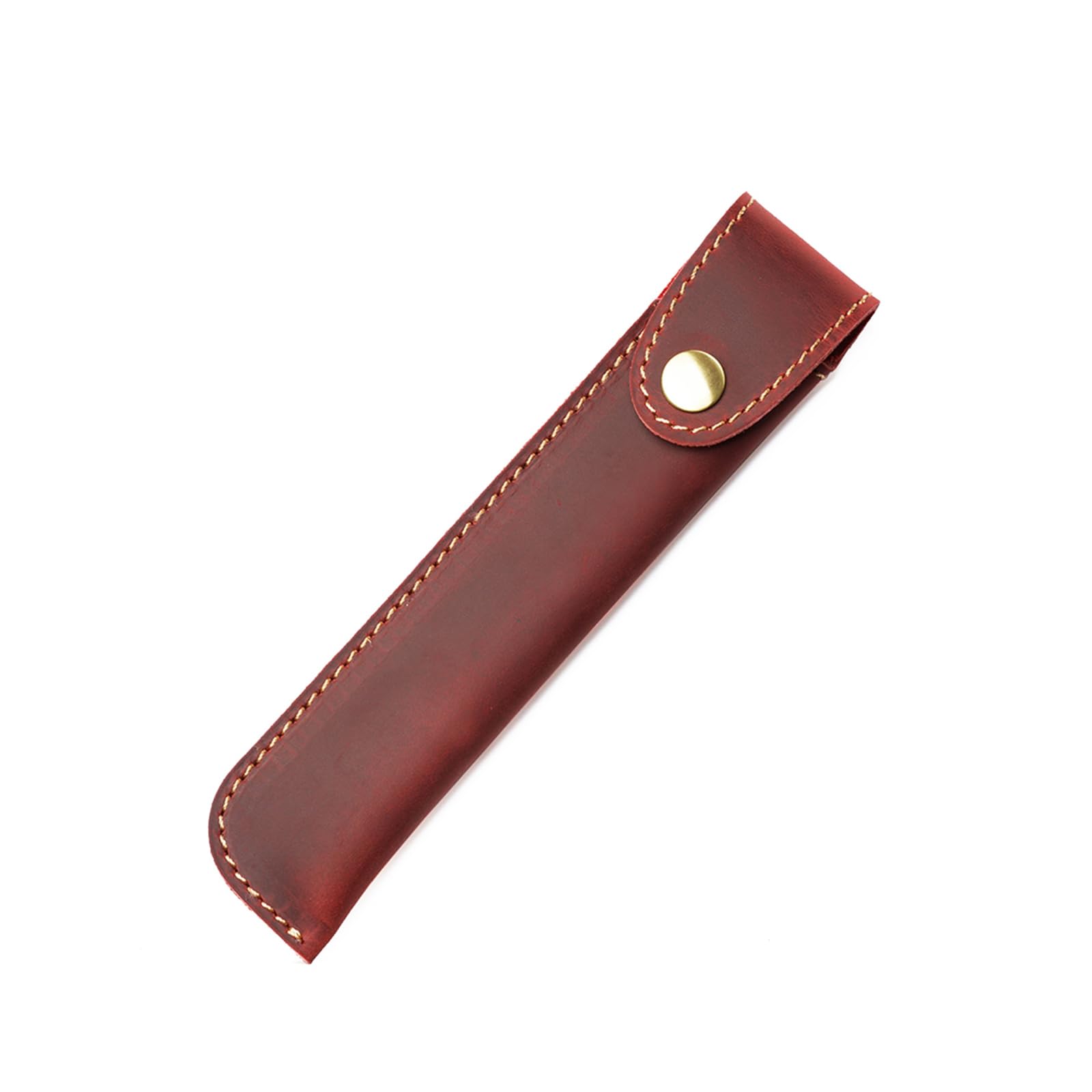 Kaizuca Leather Pen Case Holder, Protective Pen Case, Fountain Pen Holder Case, with Metal Button, Genuine Leather Handmade