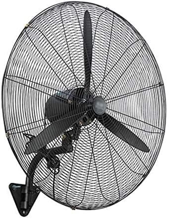 SaryEdge Ventilador de Pared Industrial de 3 aspas, Ventilador mecánico Grande de Pared, 3 velocidades, silencioso, ángulo Ajustable, Apto para fá(Negro-78x88cm