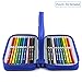 YOUSHARES 72 Slots Pencil Case - Handy Large Capacity Oxford Multi-layer Zipper Pencil Bag for Color Pen, Colored Pencils, Watercolor Pens, Makeup Brush, Cosmetic Brushes, Gel Pen and More (Blue)