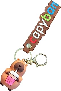 カピバラ キーホルダー - 4.2x6.2cm カピバラ チャーム、かわいい漫画のキー リング、面白いカピ バラ ペンダント、バックパック カピ バラ アクセサリー |愛らしいキーホルダー キッズ ガールズ ボーイズ バッグ デコレーション チャーム セット