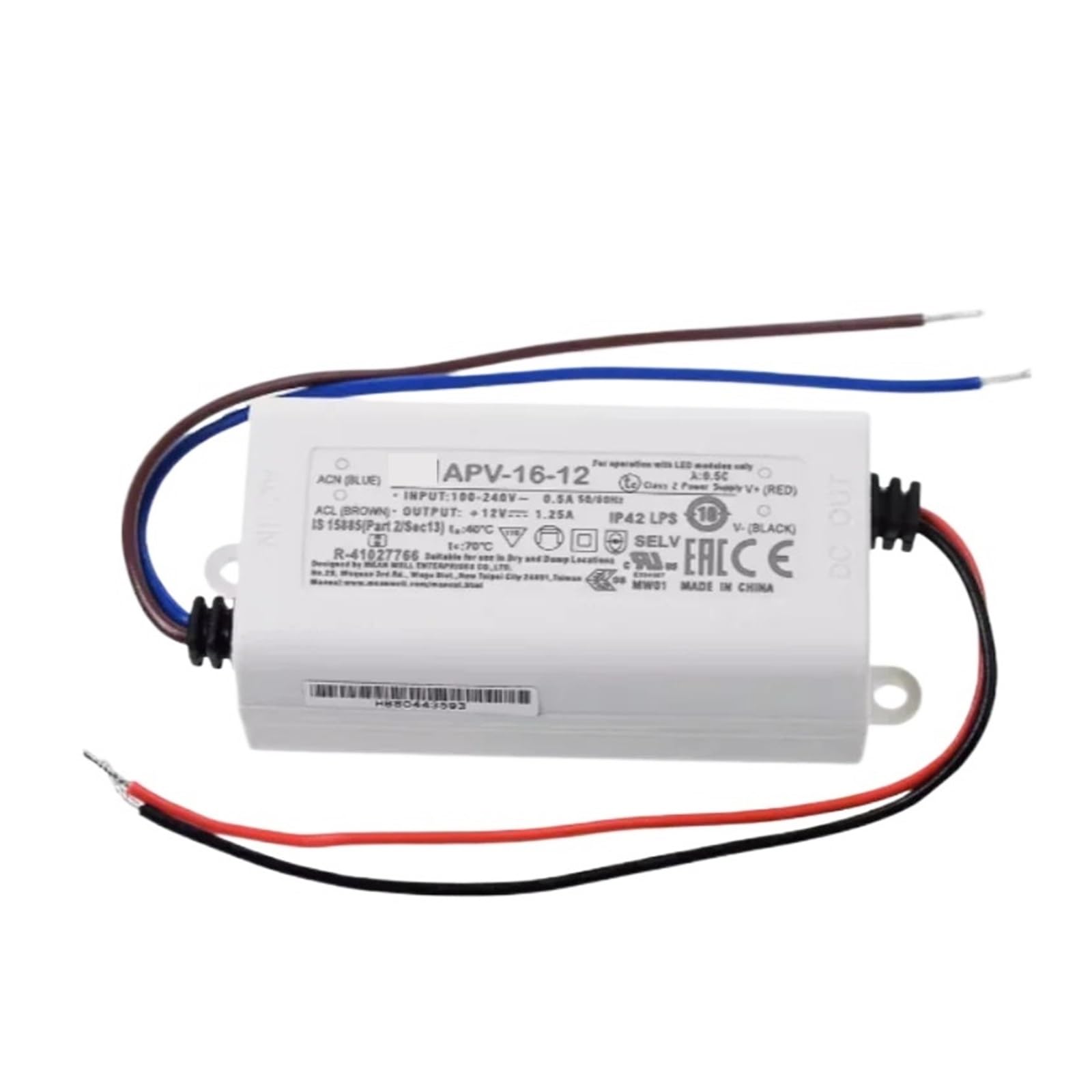 APV-16-12 15W Single Output Switching Power Supply APV-16 12V 1.25A