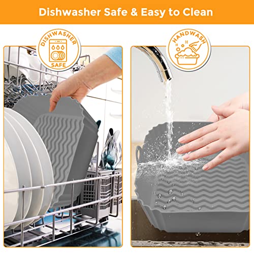 image for GWY Square Air Fryer Silicone Pot, 8 Inch Reusable Heat Resistant Food