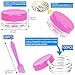MotBach 100 Pcs 3g Empty Plastic Containers with Lids,Tiny Makeup Sample Containers, Small Pot Jars Pink Round Cosmetic Jars with 20 Pcs Mini Spatulas for Liquid Sample Powder Creams (Pink Lid)