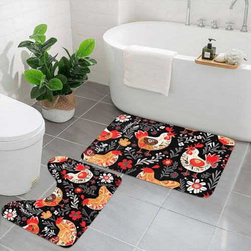 Tapis de bain absorbants en microfibre douce avec dossier antidérapant - 2