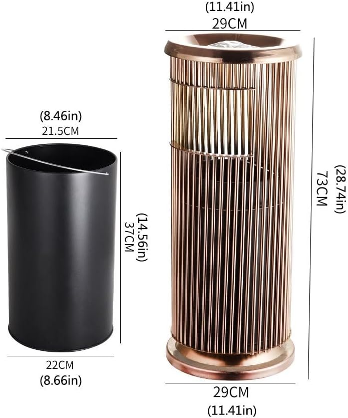 Ashtray Trash Can 6L Stainless Steel Trash Can Ashtray Trash Can Indoor Ashtray Column Outdoor Indoor Ashtray Trash Can 28.74 Inches Vertical Ashtray (Color : A)