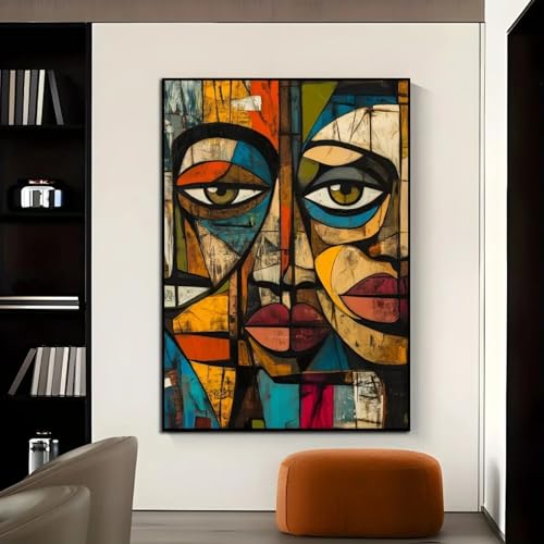 Toile femme sexy art abstrait africain moderne : affiche murale 60x90 encadrée