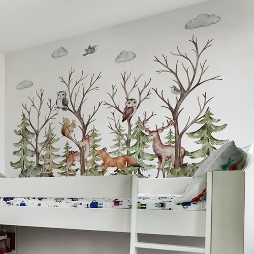 Vinilos decorativos animales bosque 51.57x33.28 pulgadas miniatura 2