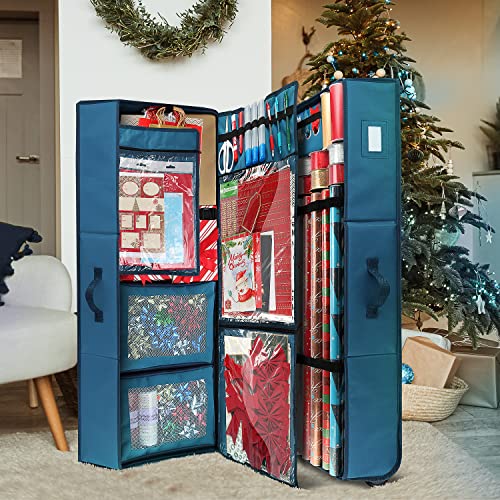 image for Hearth & Harbor Holiday Storage with Christmas Bins and Ribbon Organiz