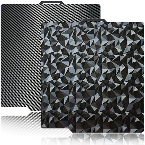 Image of JUUPINE 3D Printer Build Plate Smooth PEO+Smooth PET 257x257mm Spring Steel Sheet for Bambu Lab P2S /X2D /X1 /X1C /X1E /P1P /P1S /A1 Heat Bed for Bambu lab X2D Build Plate (Carbon Fiber + Diamond Pattern)