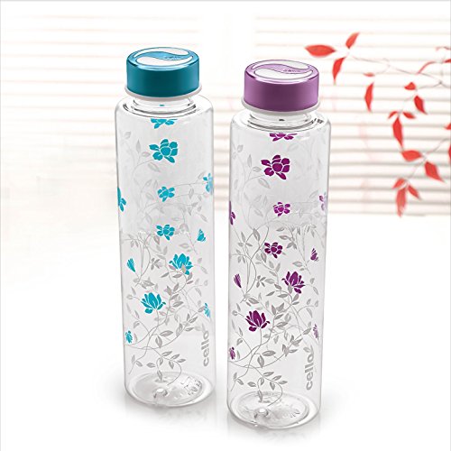 Image of Cello Tulip PET Fridge Bottle Set, 1 Litre, Set of 3, Dark Blue
