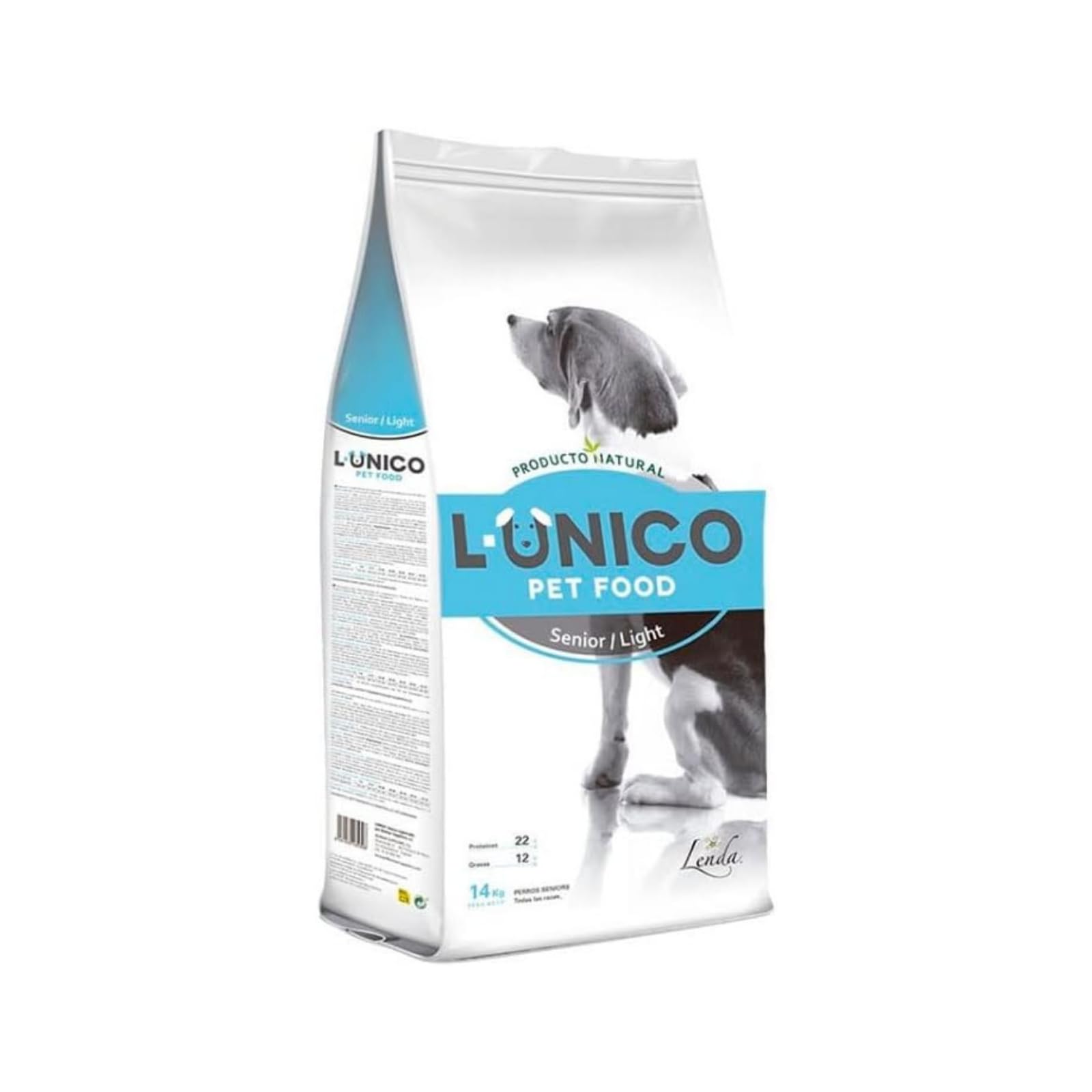 L-Único Senior/Light 14 kg - Pienso Natural para Perros Adultos y Senior con Sobrepeso - Alimento Bajo en Grasas Completo y Natural con Pollo