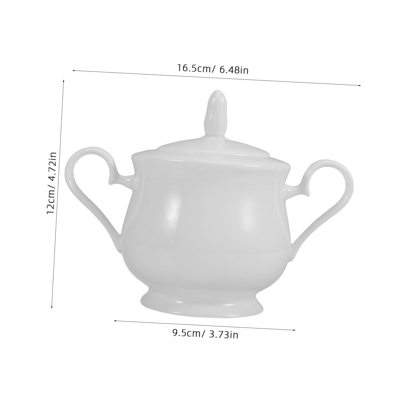 OUNONA Ceramic Sugar Bowl 370ml Airtight Lid Candy Bowl Lid Modern Kitchen Decor Office Table Use