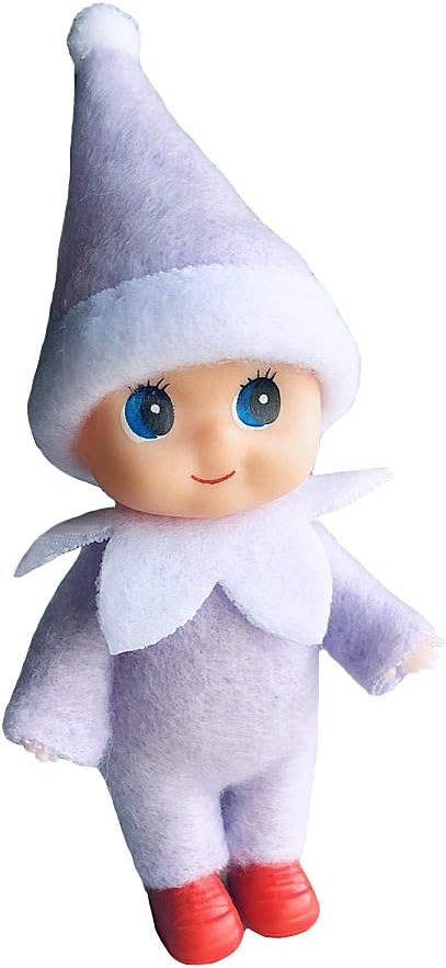 WULEEUPER Tiny Baby Elf Doll | Christmas Miniature Elf Decoration | Newborn Gift | Baby Grow Dolls with Feet and Shoes (Red)