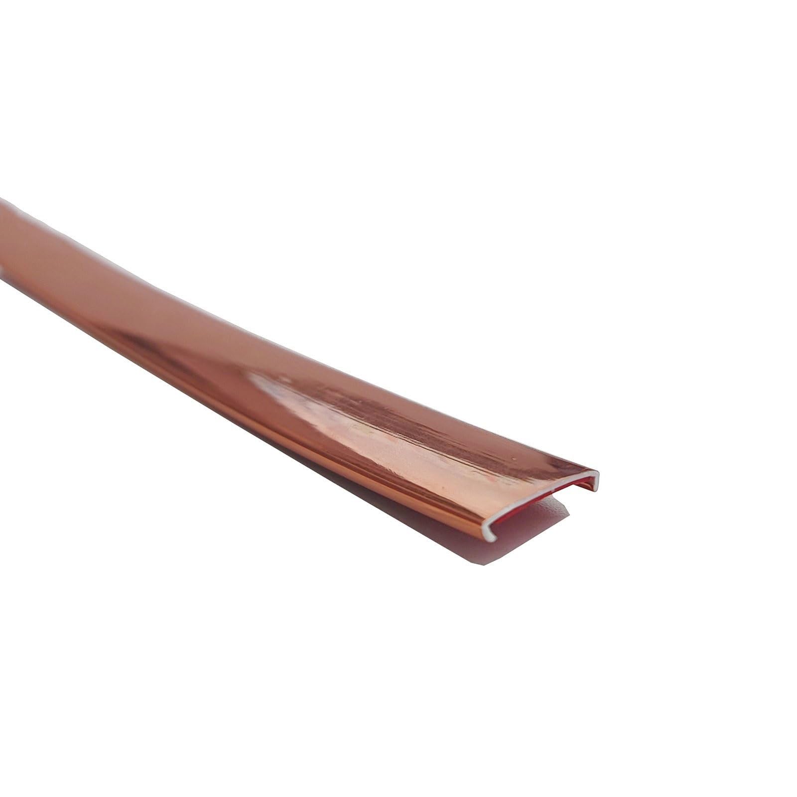 16.4ft Self Adhesive Edge Guard U Channel Edge Banding U-Shape Edge Protector Strip, Corner and Edge Bumper Guards, Edge Protector for Cabinet Repair, Molding Trim Bar Edging(Bright rose gold,14mm)