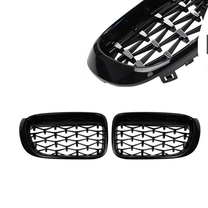 Grille de radiateur diamant argentée pour BMW E81 E82 E87 E88 style course - 4