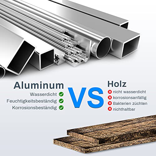 SONNI Szafka łazienkowa z lustrem, 65 cm szerokości, 3 regulowane barwy światła, funkcja odmgławiania, z gniazdkiem, bezprzewodowa konstrukcja zawiasów, aluminiowa szafka z oświetleniem LED