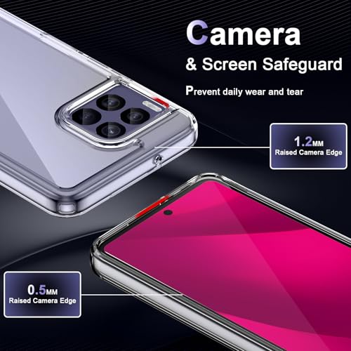 Image of Case for T-Mobile REVVL 7 Pro 5G, Military Grade Drop Protection Phone Case, Yellowing Resistant, Anti-Scratch Hard PC Back, Shockproof Hard Ultra-Thin Protective Cover, Clear