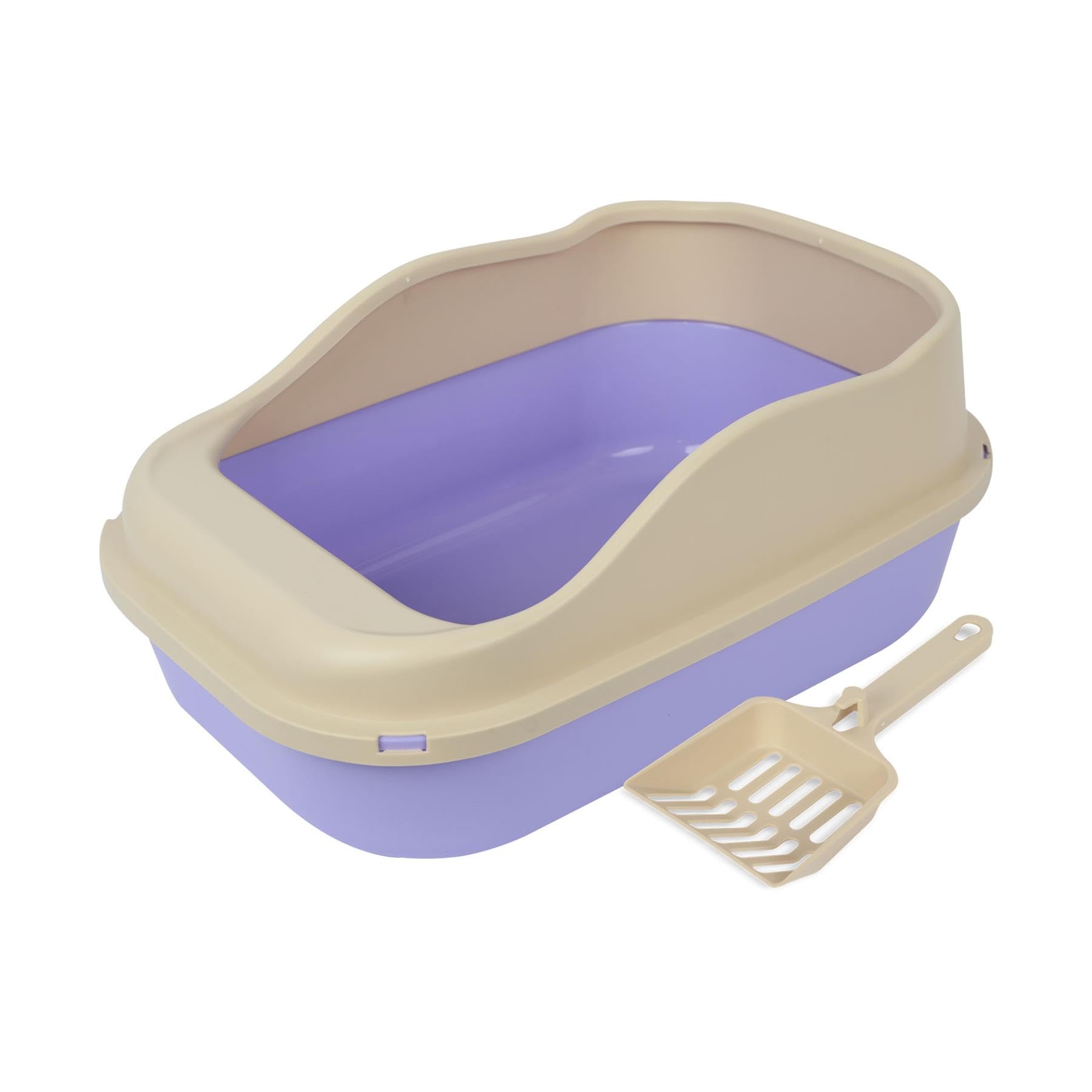 A2Z Cat Litter Box with High Sides - Cat Litter Tray 1901 Purple