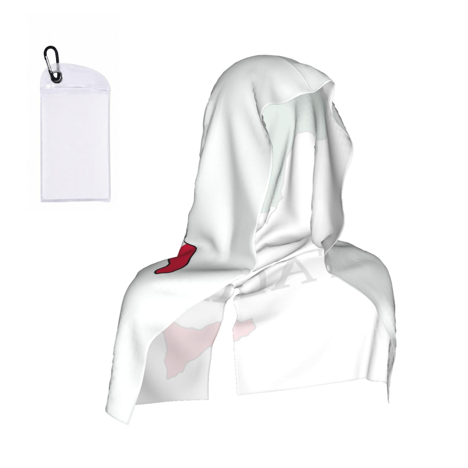 DUWAA Italy Map With Colors Print Cooling Hooded Sports Towel, 30×60cm Quick Drying Summer Cool Head Wrap For Neck And Face