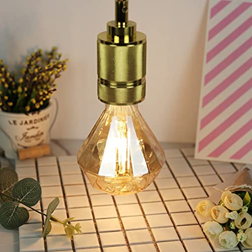 Indoor Lighting, E27 Beautiful Light Bulb For Chandelier Decorative Lamp For Home For Resturant For Table Lamp Wall Lamp, Mirror Bulb(Gold, Pink) #TOP4