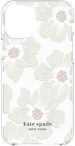 Miniatura 4 de Kate Spade New York KSIPH151HHCCS - Funda protectora rígida para iPhone 12 Mini, diseño floral Hollyhock transparentecrema con piedras, KSIPH151HHCCS