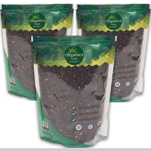 Organics Food Market Chak Hao Black Rice (Pack of 3 x 500 GM Each)